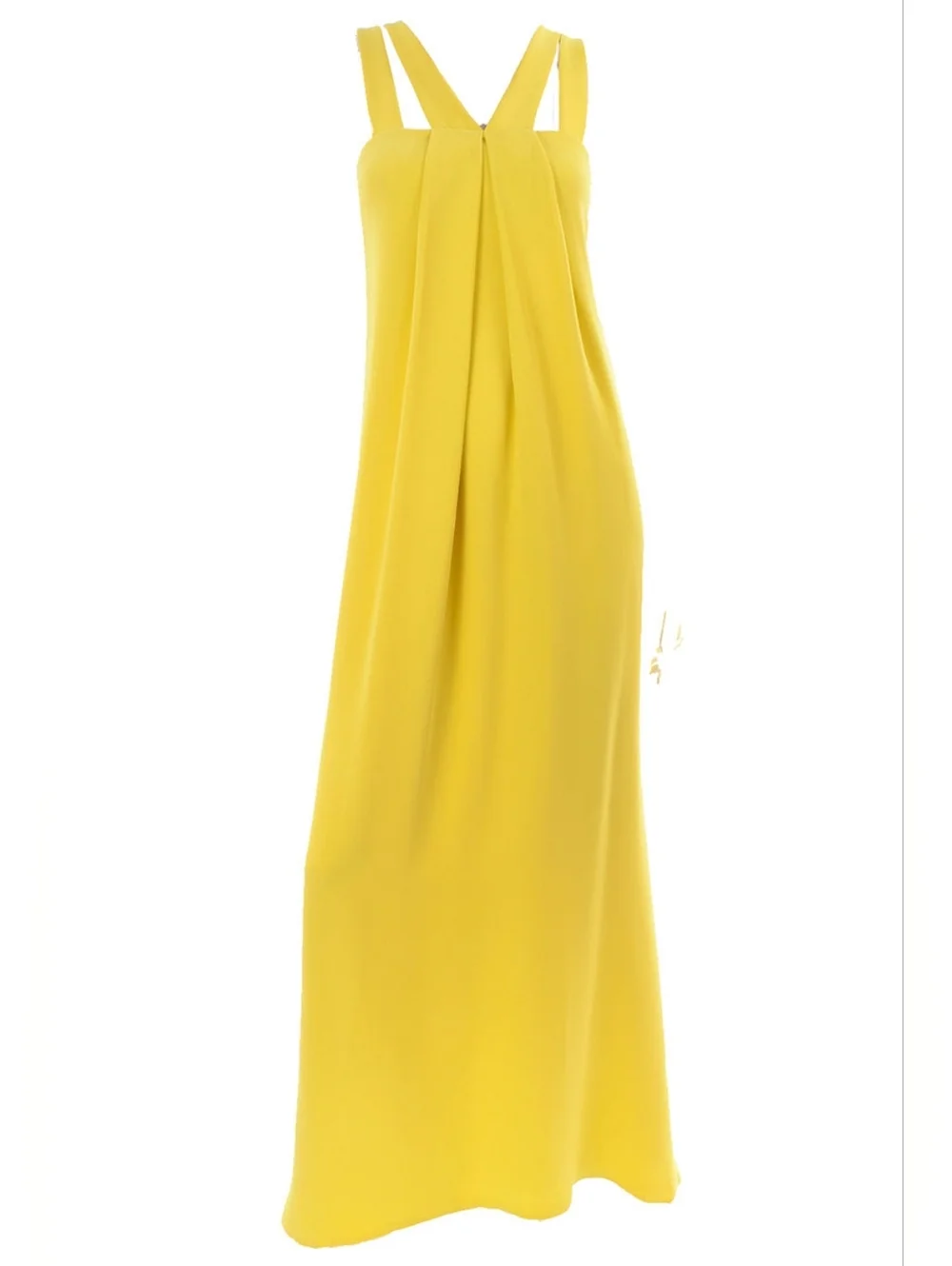 ●$5,000 OSCAR DE LA RENTA CHARTREUSE SILK GREECE YELLOW RUNWAY GOWN US 8